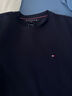 TOMMY HILFIGER【輕柔感】25夏季男純棉珠地網(wǎng)眼休閑鑲邊袖口短袖上衣T恤38630 藏青色DW5 S （推薦：120-135斤） 曬單實拍圖