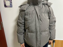 唐獅女羽絨服冬季新款連帽下擺弧形袖子愛心短款羽絨服 炭灰 S 曬單實(shí)拍圖