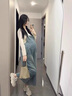 苒琦媽咪孕婦裝秋套裝2026新款牛仔背帶褲秋冬季時(shí)尚洋氣時(shí)髦孕媽穿搭高級 藍色背帶褲（單件） L 曬單實(shí)拍圖