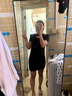 DALEY MODE辣妹欲鏤空連衣裙夏季抽繩性感甜辣風(fēng)短裙高腰收腰修身顯瘦裙子 黑色 S _建議:70-90斤 曬單實(shí)拍圖