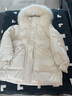 艾萊依（ERAL）羽絨服女士可脫卸毛領(lǐng)花苞袖羽絨服絎線鴨絨防風(fēng)保暖可愛時(shí)尚外套 本白色 M 160【建議110-130斤】 曬單實(shí)拍圖