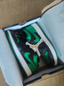 耐克（NIKE）【潮】Air Jordan aj1板鞋男女情侶款低幫耐磨透氣休閑運(yùn)動(dòng)籃球鞋 553560/553558-065 黑綠 女款GS 38 曬單實(shí)拍圖