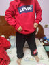 Levi's 李維斯兒童裝男女童套裝加絨兩件套秋冬款保暖套頭衛衣長(cháng)褲 正黑色 140 /68 【建議身高128-140cm】 曬單實(shí)拍圖