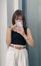浪莎吊帶背心女2025夏季新款工字寬肩帶內搭打底胸墊一體外穿上衣 慵懶黑 【基礎款】 L 【推薦115-130斤】 曬單實拍圖