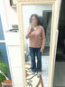 恒源祥高檔羊毛衫女士新款秋冬季雞心V領(lǐng)短款長(cháng)袖毛衣針織打底衫 粉色 L 曬單實(shí)拍圖