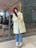 香影黃色連帽羽絨服女中長(cháng)款2025冬季新款白鴨絨高級感小個(gè)子外套 黃色 S 曬單實(shí)拍圖