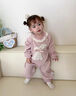 班喜迪嬰兒衣服春裝嬰幼兒連體衣洋氣公主長袖女寶寶外出服春秋哈衣爬服 粉色 80cm 曬單實拍圖