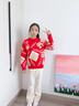 史努比兒童毛衣紅色馬年男童過(guò)年衣服2026新款女童新年秋冬季男孩拜年服 【新年柿柿如意毛衣】紅 150 曬單實(shí)拍圖