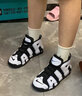 耐克（NIKE）女鞋 AIR MORE UPTEMPO (GS) 皮蓬大Air黑白潮流復古運動(dòng)鞋籃球鞋 DQ6200-001 36.5 曬單實(shí)拍圖