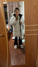 鴨鴨2025冬季最新款中長(zhǎng)款羽絨服女寬松休閑保暖加厚防寒鴨絨連帽外套 白色 L 曬單實(shí)拍圖