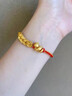 中國(guó)黃金（CHINA GOLD）蛇本命年黃金手鏈女足金五帝錢(qián)卷卷蛇手串七夕情人節(jié)禮物送女朋友 足金五帝幣卷卷蛇紅手繩【紀(jì)念品】 曬單實(shí)拍圖
