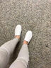 帆布鞋女夏季透氣小白鞋軟底防滑布鞋女厚底工作鞋一腳蹬懶人鞋 白色 36 曬單實(shí)拍圖