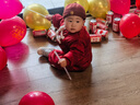 G.DUCKKIDS小黃鴨嬰兒套裝秋冬季男寶寶抓周衣服中國風(fēng)周歲新年喜慶拜年禮服 紅色兩件套-無帽 80 尺碼6-12月【75-85cm】 曬單實拍圖