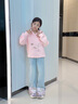 OVE女童牛仔褲春秋2025新款兒童春裝新中式國風褲子女大童直筒闊腿褲 13108藍色 150 150cm 曬單實拍圖