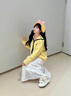 墨瑤韓系蝴蝶結(jié)板鞋女款2025新款春秋百搭chic鞋子面包鞋厚底小白鞋女 黃蘭色 36 曬單實(shí)拍圖