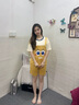 艾方鳥大童睡衣12-15歲女夏季短袖純棉可愛學(xué)生青少女卡通家居服套裝 J535K09女  M 曬單實拍圖