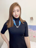 CHANEELR & KARITH薄款絲巾女2025年新款送媽媽春夏秋圍脖鎖骨磁扣項(xiàng)鏈高級感小領(lǐng)巾 純藍(lán)色 曬單實(shí)拍圖