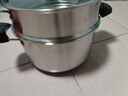 百年正和湯鍋不銹鋼蒸鍋煲湯鍋家用燉鍋煮鍋雙耳防燙燃氣電磁爐通用鍋具 【304特厚鍋底+蒸籠】 22cm 曬單實拍圖