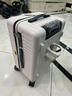 銳步（Reebok）高顏值PC行李箱男女學(xué)生拉桿箱剎車(chē)輪旅行箱包密碼箱皮箱子 皓空白-剎車(chē)輪+杯架+USB雙充電口 24英寸 【托運箱-干濕分離內里】 曬單實(shí)拍圖
