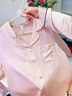 金三塔重磅真絲睡衣女男兩件套100%桑蠶絲寬松家居服套裝禮盒情人節(jié)禮物 桃盈粉-22姆米標(biāo)配白色禮盒 L 曬單實拍圖