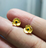 曼卡龍黃金春與花野耳飾足金鑲嵌琺瑯耳釘溫柔簡(jiǎn)約生日禮物 1.26g 曬單實(shí)拍圖