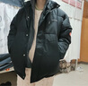 渾小象短款棉服女2025新款冬季外套棉衣棉襖黑色羽絨棉服連帽襖子面包服 oversize面包服帶標黑色短款 S 建議100斤以?xún)?曬單實(shí)拍圖