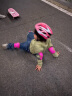 统步儿童轮滑护具套装头盔溜冰滑板平衡车自行车护具粉色8件套 实拍图