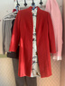 PORTS寶姿 秋冬新品女裝簡約中長款毛呢大衣LA9C075NWF016 醬汁橙 XS (2) 曬單實(shí)拍圖