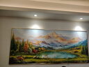 鹿覺客廳裝飾畫聚寶盆風景山水掛畫背有靠山辦公室沙發(fā)背景墻壁畫 背靠金山-聚寶盆新66【金色框】 200*85cm/鋁合金邊框 曬單實拍圖