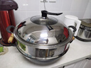 BAMBETEL德國品牌雙耳鐵鍋加深加厚炒菜鍋家用鑄鐵鍋燃氣電磁灶通用不粘鍋 【鋼蓋+全鋼蒸籠】8-12人用 40cm 曬單實拍圖