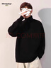 MMOPTOP高領(lǐng)純色毛衣保暖加厚男女秋冬內搭寬松打底針織上衣MZ003黑色L 曬單實(shí)拍圖