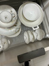 藝汐 高檔餐具整套碗盤家用景德鎮(zhèn)骨瓷中式釉下彩碗碟勺輕奢結(jié)婚送禮 微波爐適用丨皮箱裝丨 60件套 曬單實拍圖