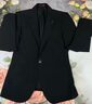 羅蒙旗艦店高檔定制休閑西服套裝男士正裝春秋商務(wù)小西裝結婚禮服外套 黑色單西服 4XL 碼(推薦170-200斤) 曬單實(shí)拍圖