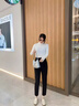 Jret黑色西裝褲女毛呢2025春夏分小腳哈倫小個子煙管蘿卜褲子 黑色 S 曬單實拍圖