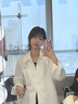 FSHE雙拉鏈白色襯衫女2025新款秋季韓版早秋初秋外穿長(zhǎng)袖中長(zhǎng)款襯衣服 白色 M 95-115斤 曬單實(shí)拍圖