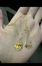 中國(guó)黃金（CHINA GOLD）玫瑰花黃金項(xiàng)鏈女足金吊墜七夕情人節(jié)生日禮物送女友老婆媽媽紀(jì)念 【京速達(dá)】足金玫瑰花吊墜-約0.3g【贈(zèng)銀鏈】 曬單實(shí)拍圖