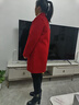 恒源祥秋冬韓版雙面羊毛絨女士中長(cháng)款毛呢外套寬松媽媽氣質(zhì)百搭羊絨大衣 棗紅 加厚 【品牌大衣】 XL 【適合90-115斤】 曬單實(shí)拍圖