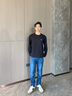 Calvin KleinJeans春秋男士休閑通勤簡(jiǎn)約ck字母印花純棉寬松長(zhǎng)袖T恤J326901 BEH-太空黑 L 曬單實(shí)拍圖