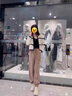AEMAPE毛呢闊腿褲女2025秋冬高腰小個(gè)子羊毛休閑褲子顯瘦靴褲九分直筒褲 黑色加絨 L 曬單實(shí)拍圖