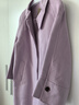 AMII女裝2025冬季新款輕奢綿羊毛雙面呢子大衣長(cháng)款翻領(lǐng)配腰帶 粉紫 L 165/88A 曬單實(shí)拍圖