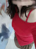 沂懿新年紅色露肩上衣205新款辣妹斜肩打底衫內搭外穿爵士舞服裝修身 【紅色】露肩斜領(lǐng)捏褶收腰上衣 M 【建議90-105斤】 曬單實(shí)拍圖