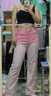 俞兆林粉色闊腿牛仔褲女漸變寬松夏季2025年新款垂感高街少女顯瘦直筒褲 粉色（九分）zt M 曬單實(shí)拍圖