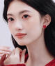 栢啟歆 耳釘女安可拉紅色小方糖耳釘女顯白氣質(zhì)精致感耳環(huán)時(shí)尚耳飾禮物 小方糖耳釘【安可拉紅】 曬單實(shí)拍圖