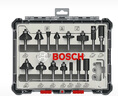 博世（BOSCH）木工銑刀套裝修邊機(jī)刀頭專業(yè)雕刻機(jī)鑼刀套裝修邊 1/4柄 木工銑刀15件套裝 曬單實(shí)拍圖