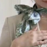 DHKZSTE絲巾女桑蠶絲真絲長條絲巾圍巾母親節(jié)送女友老婆媽媽長輩生日禮物 油畫綠 高級感輕奢&百搭實用 曬單實拍圖