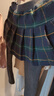 富羅迷女童加厚裙褲冬季小女孩假兩件一體式打底褲 綠格/灰 130cm 曬單實(shí)拍圖