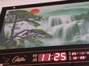 康巴絲（Compas） 掛鐘動(dòng)態(tài)流水數碼萬(wàn)年歷 客廳LED電子鐘信息日歷夜光鐘表 風(fēng)景畫(huà) 120x60厘米動(dòng)態(tài)流水紅日青松 曬單實(shí)拍圖