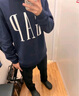 Gap男女裝字母logo印花連帽抓絨長袖口袋衛(wèi)衣上衣609135 灰色 S (165/88A) 亞洲尺碼 曬單實拍圖