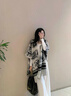 辛瓦伊·克洛斯輕奢斗篷女士水墨畫花紋圍巾戶外保暖披肩生日女神節(jié)禮物38婦女節(jié) CK圍巾-水墨色【限定禮盒包裝】 曬單實拍圖