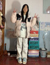 駱駝（CAMEL）小太陽(yáng)自發(fā)熱戶(hù)外羽絨服秋冬新款男女加厚白鴨絨保暖外套面包服 【小太陽(yáng)】N163E，白玉粉/幻影黑，男女同款 S 曬單實(shí)拍圖